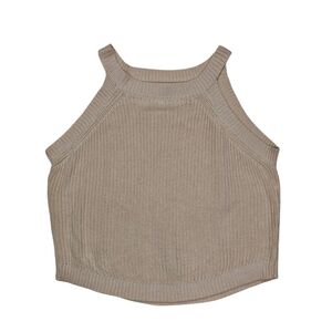 Wishlist Top Knit Tank Halter Neck Women Size Large Beige